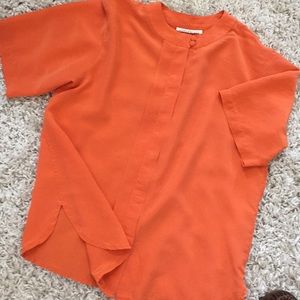 Short sleeve crepe blouse